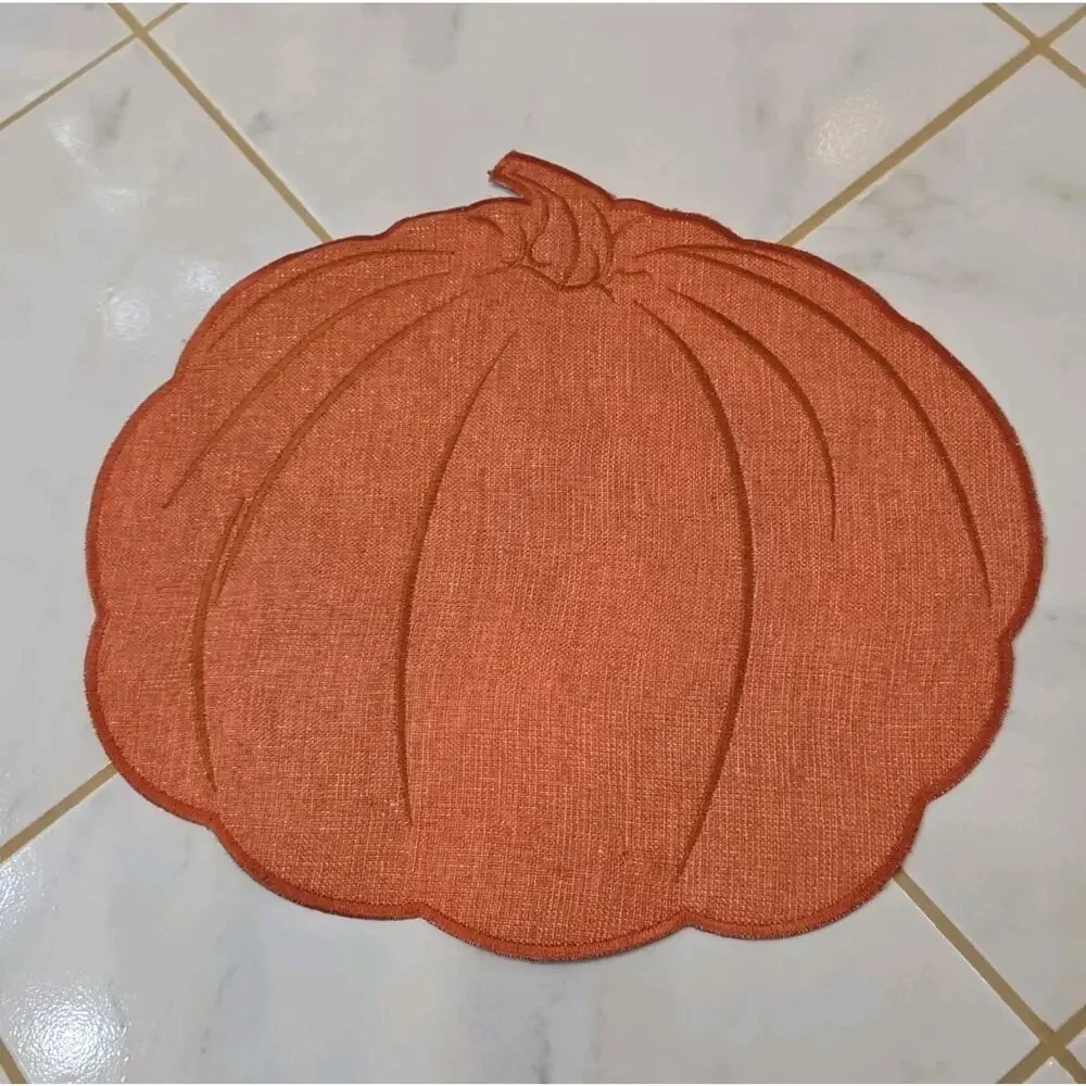 Evermaple 15x15 Pumpkin Shaped Placemats Fall Thanksgiving Set Multi